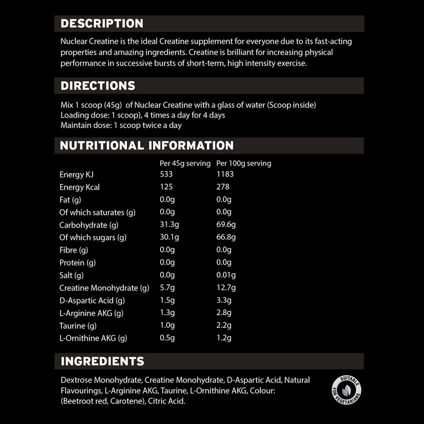 Nuclear Creatine by LA Muscle with powerful nitric oxide NO2 agents