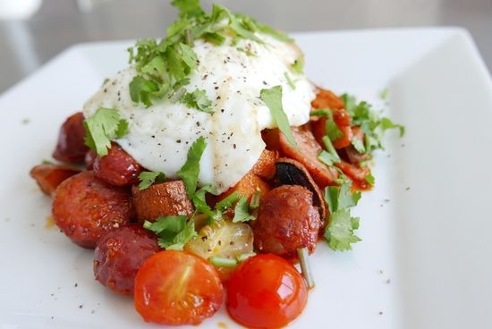 Sweet potato and chorizo hash Sweet potato and chorizo hash